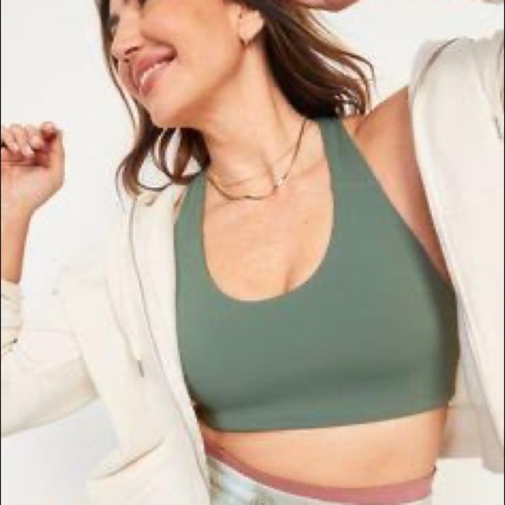 NWT: Old Navy: Size 3x: Forest: Medium Support Powersoft Racerback Sports Bra